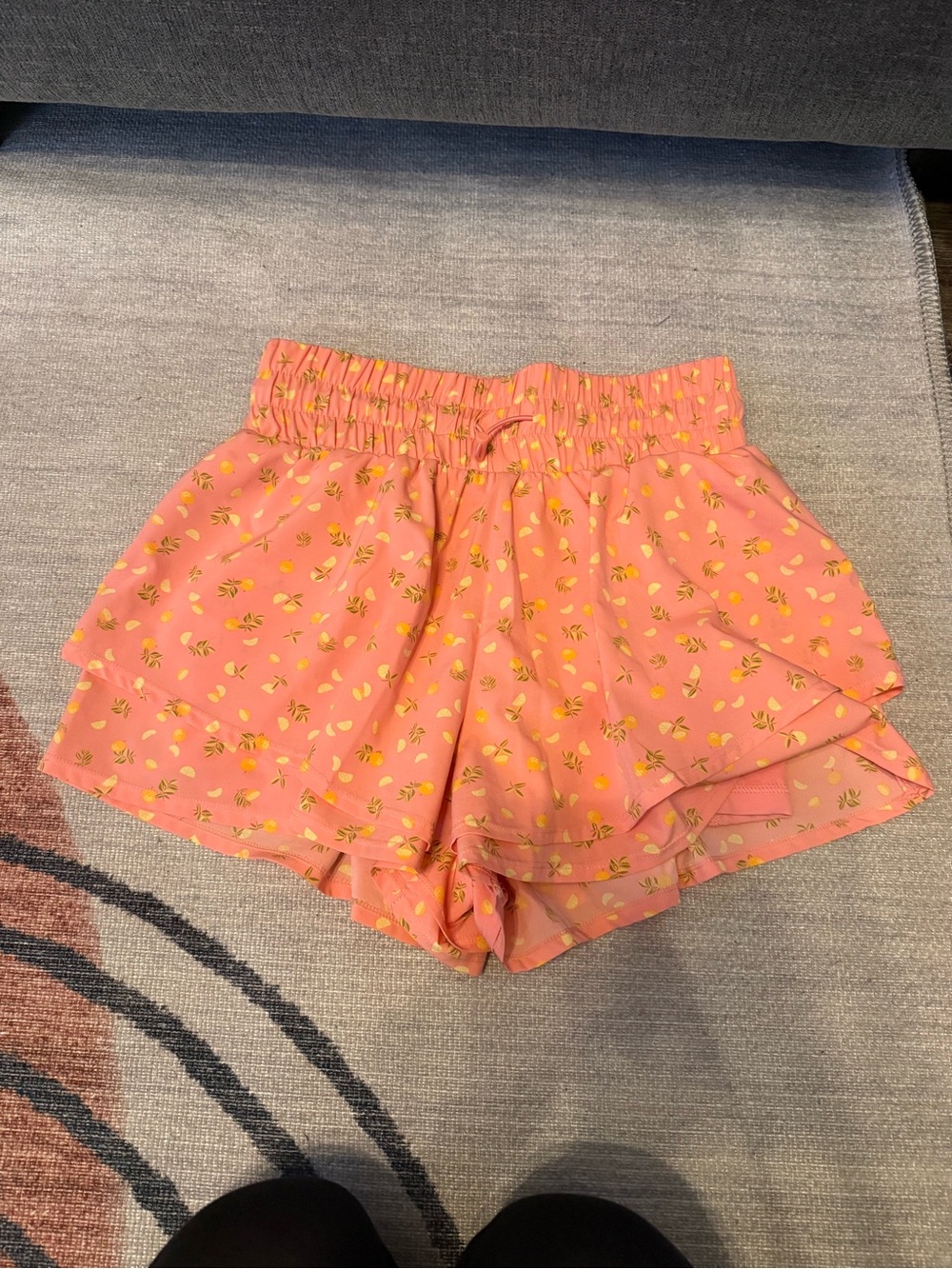 JoyLab Pink Floral Ruffle Shorts